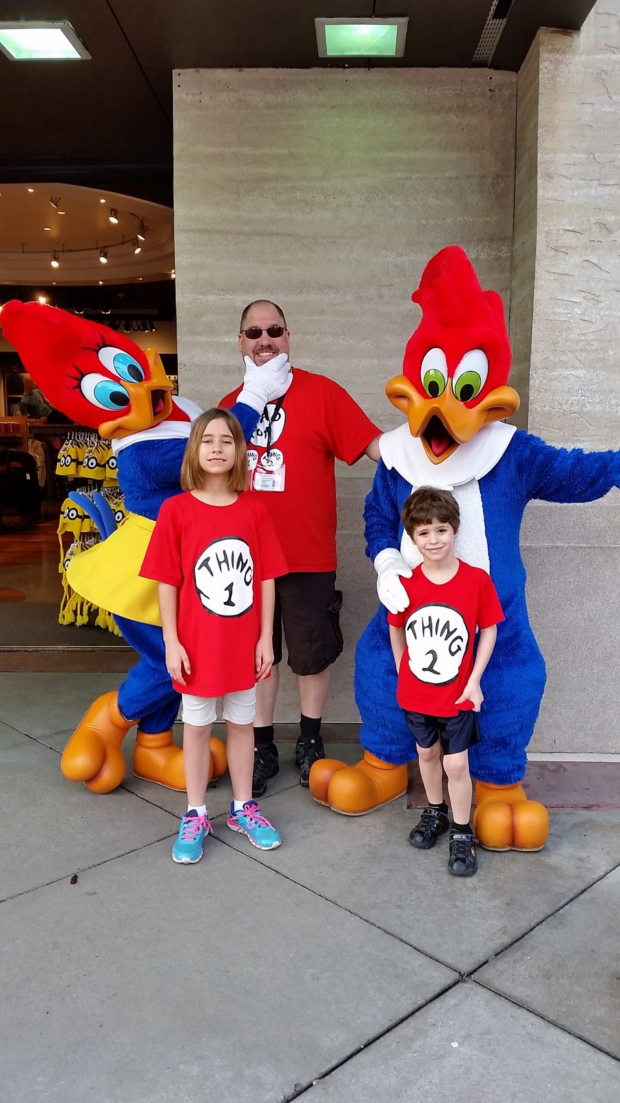 Winnie Woodpecker, Lisa, Michael, Thomas and Woody Woodpecker at Universal Studios Florida
