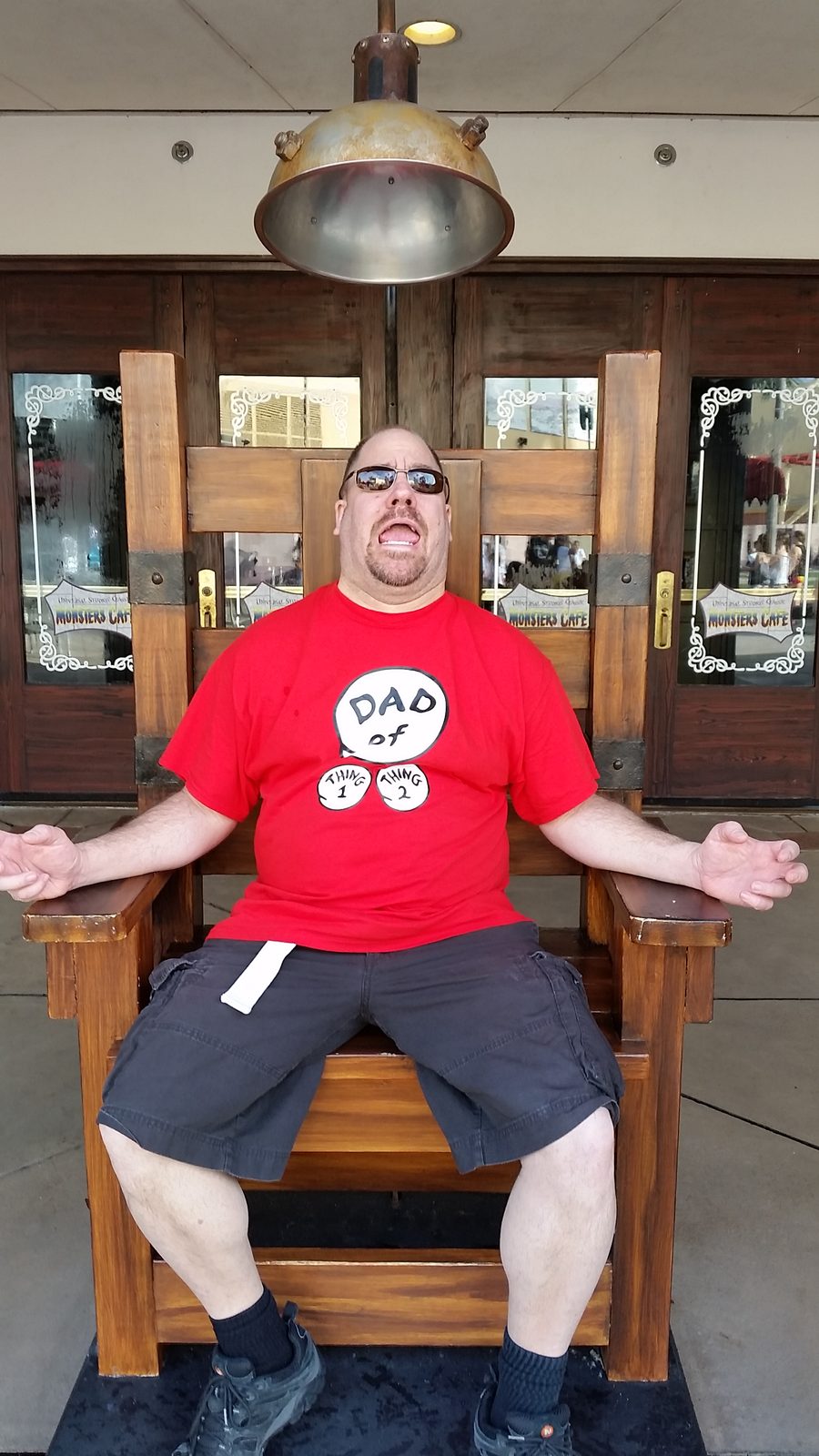 Me in the Despicable Me chair, Dad of Thing 1 and 2
