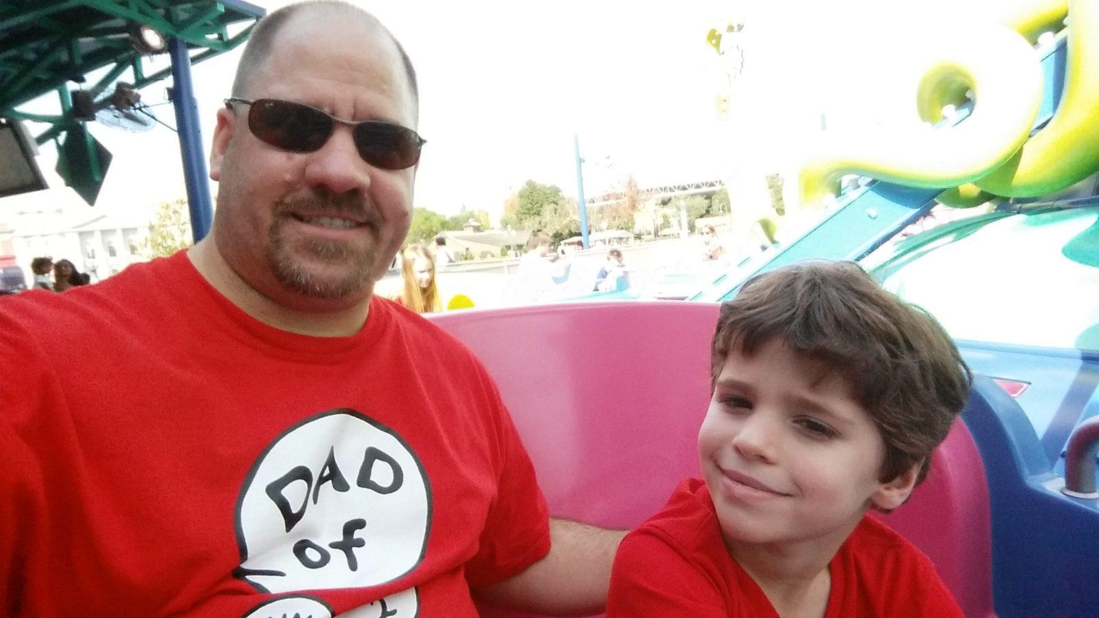Thomas and me in the tea cups at Universal Studios