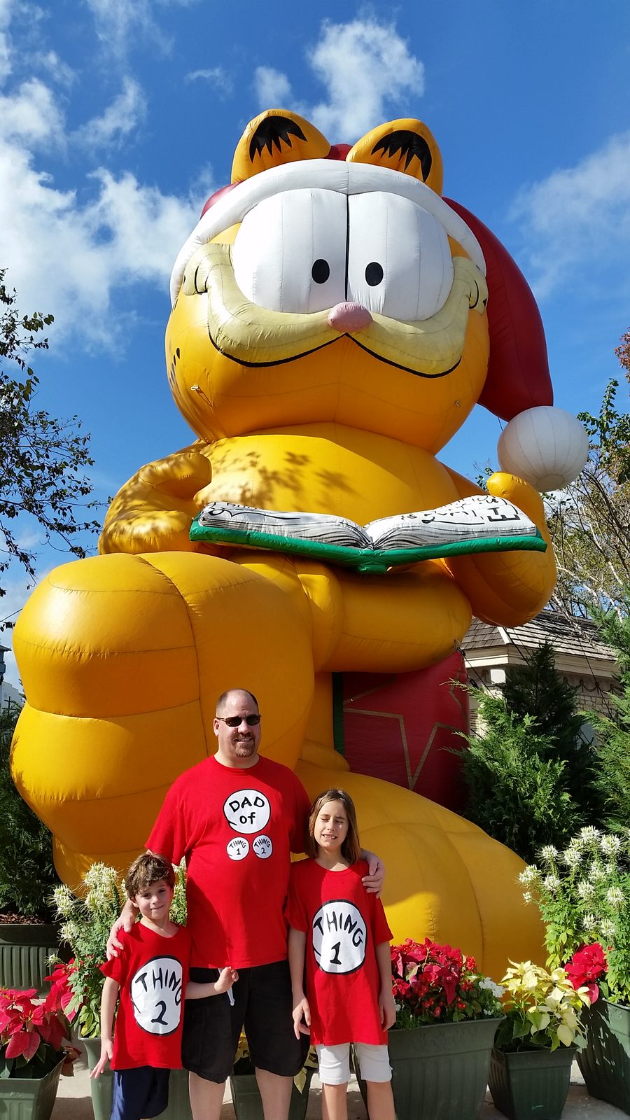 Thomas, Michael and Lisa with Garfield in his Santa hat