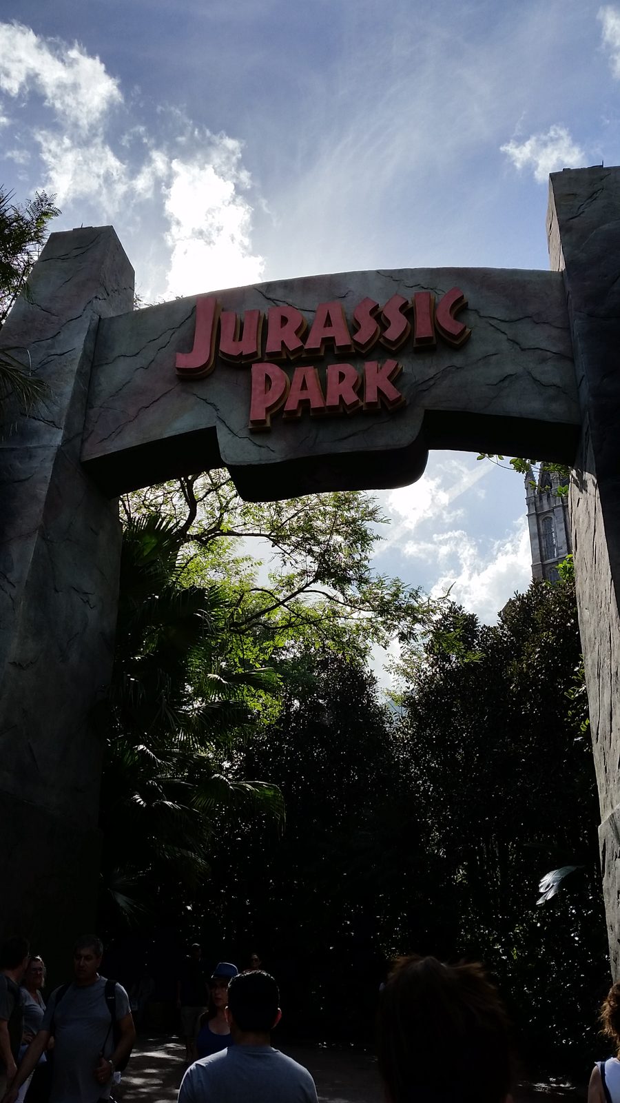 At the Jurassic Park gates