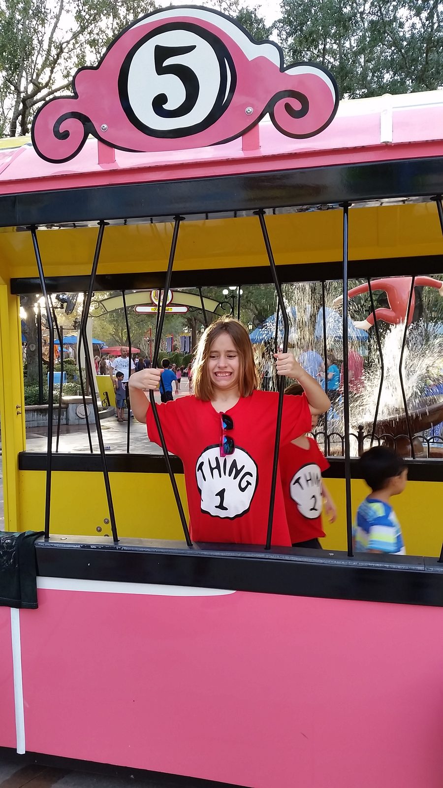 Lisa in one of the KidZone ride cars