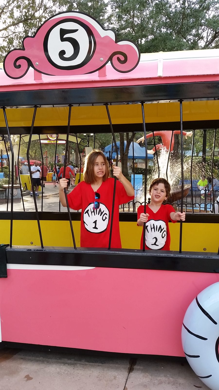 Lisa and Thomas on the Seuss trolley