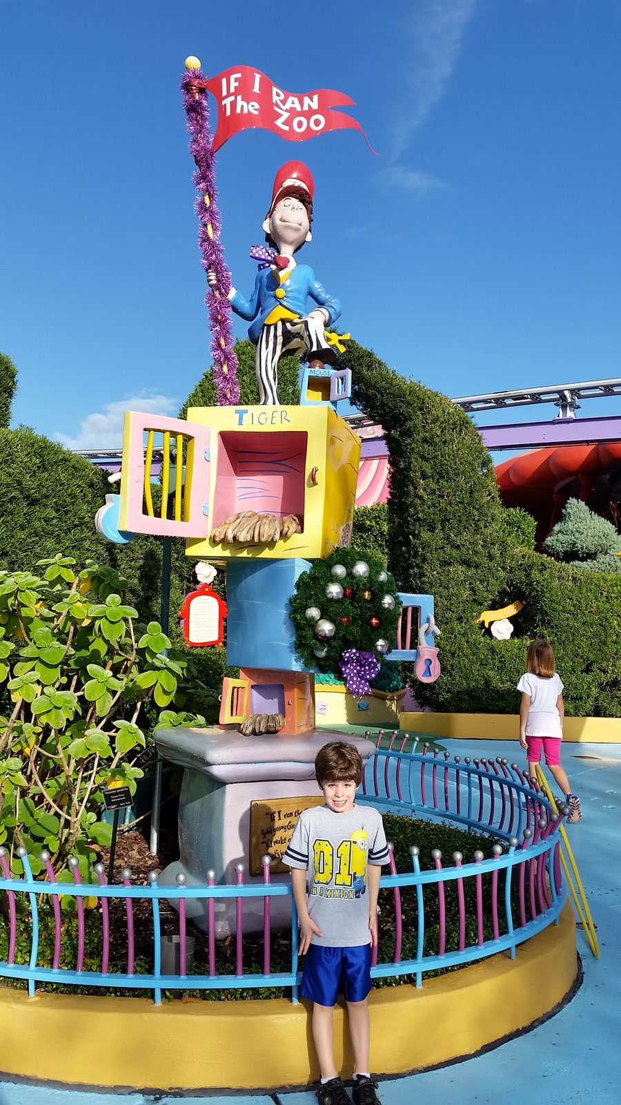 Thomas at the fountain in Seuss Landing
