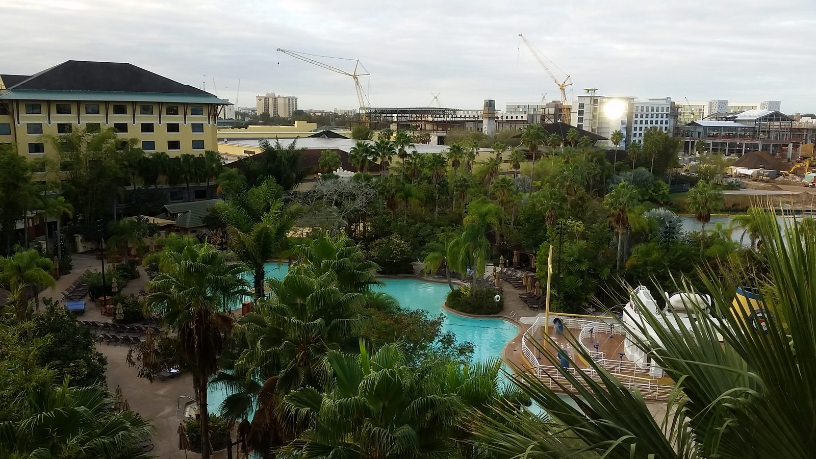 The resort pool view from our room