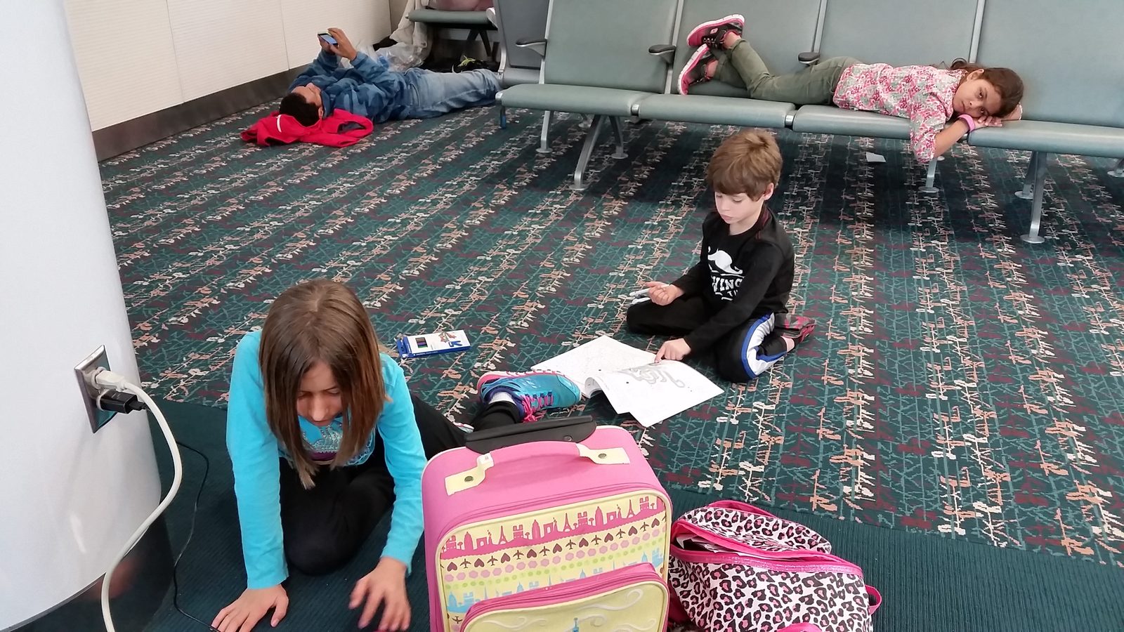 The kids camped out by our gate
