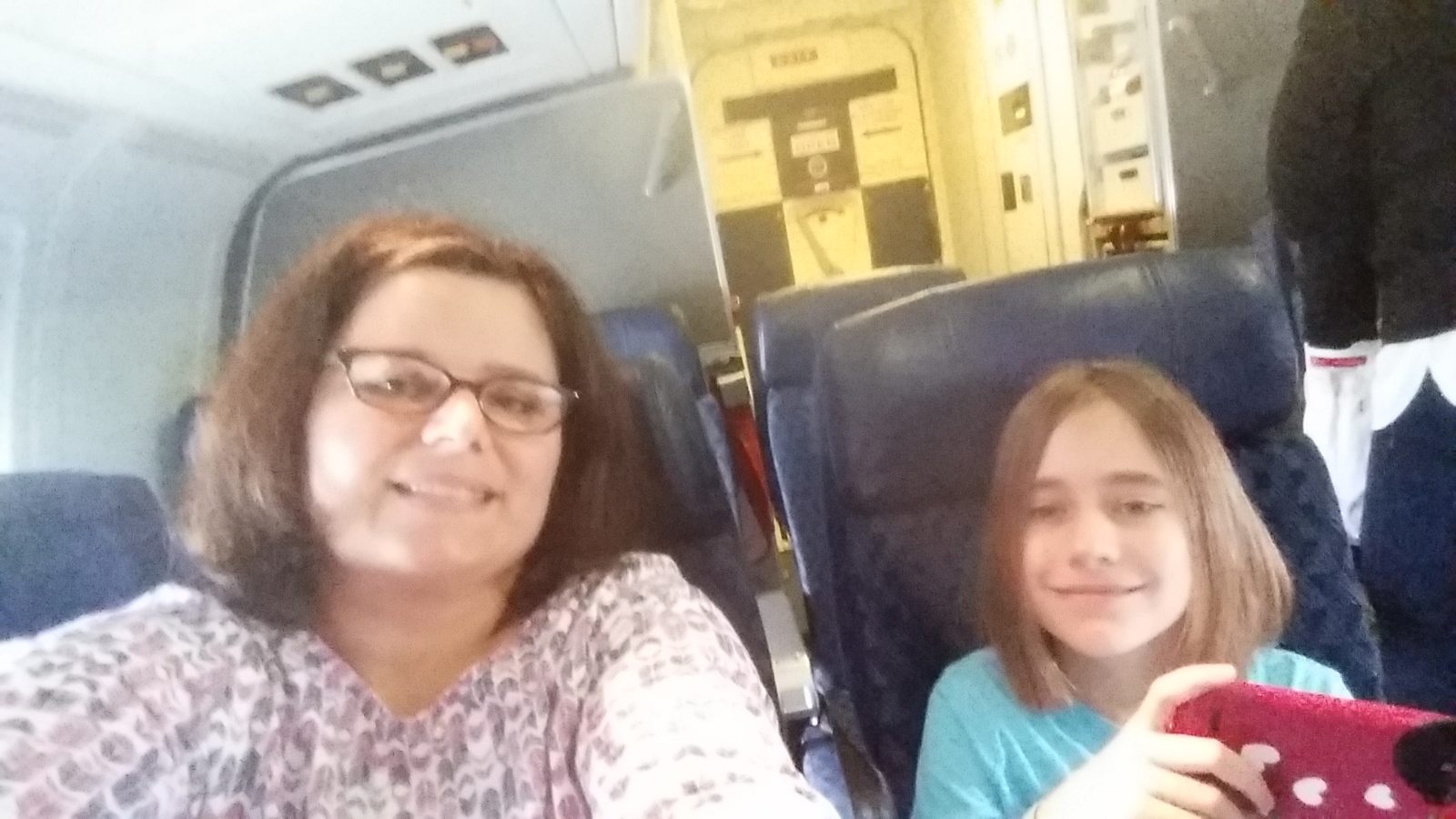 Kathy and Lisa on the flight home