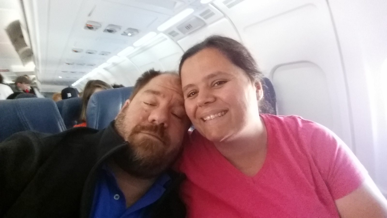 Kathy and I on the flight to New Orleans