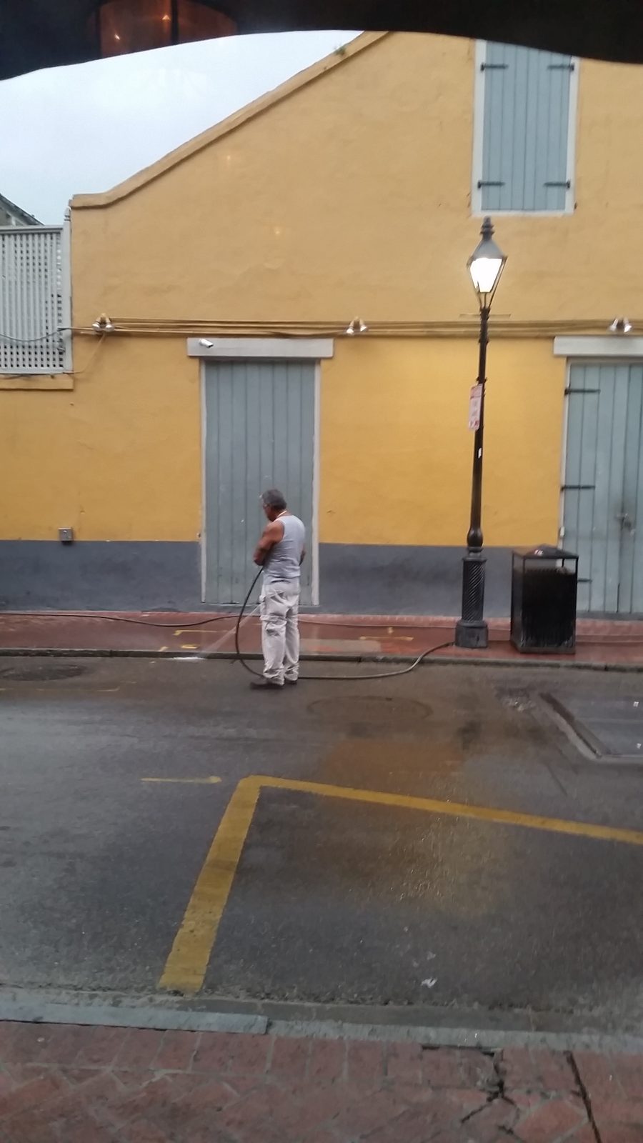 A quiet, rainy French Quarter morning