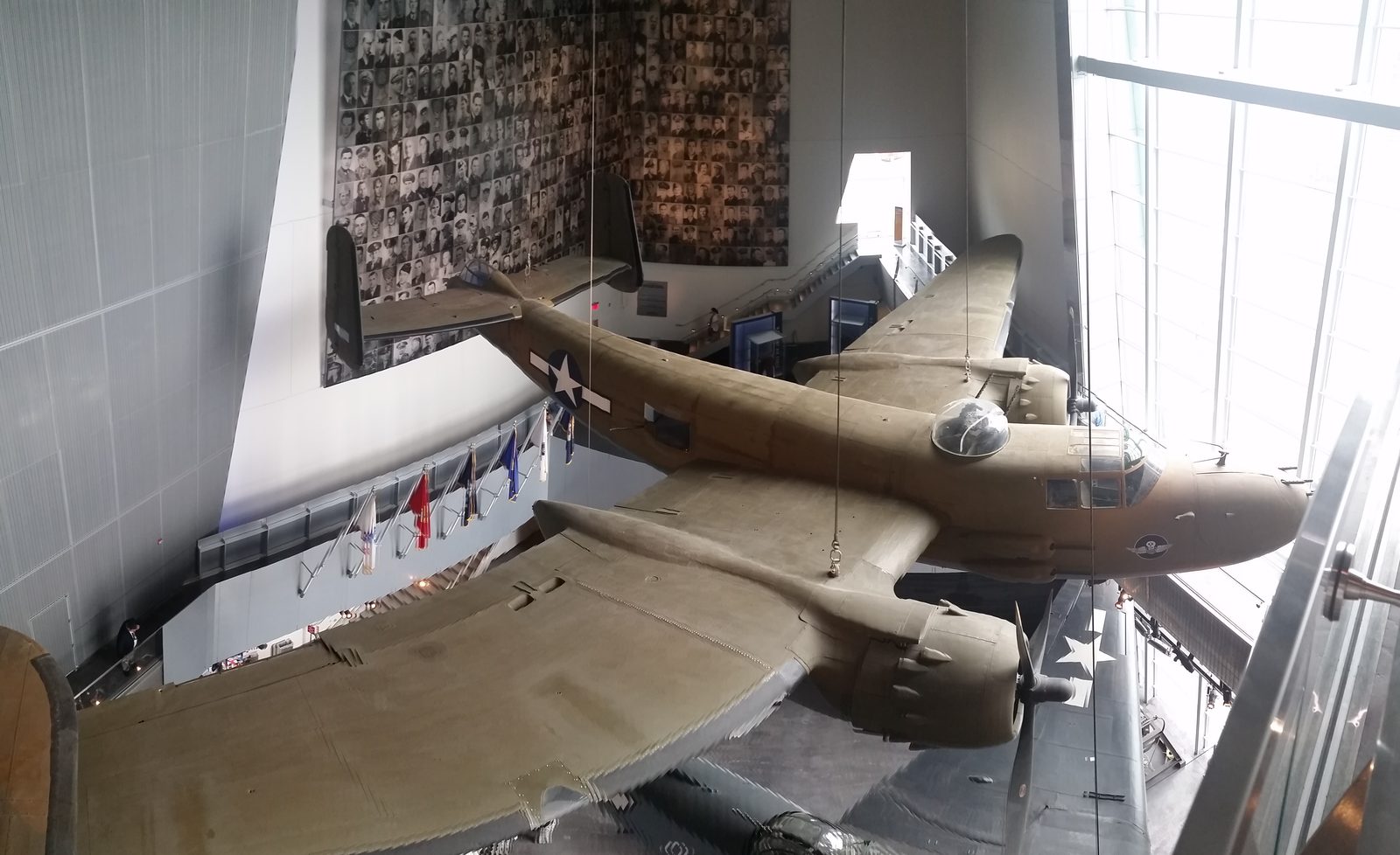 A bomber alongside the museum's photo wall