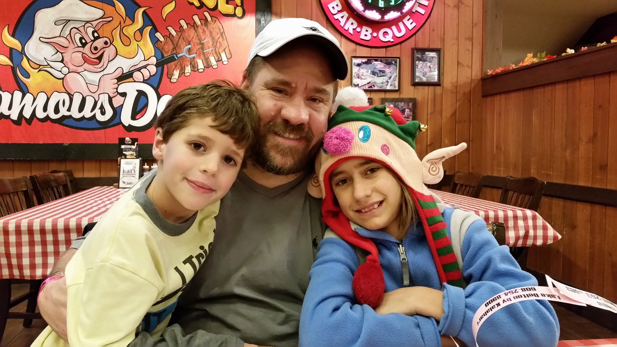 Thomas, Michael and Lisa at Famous Dave's