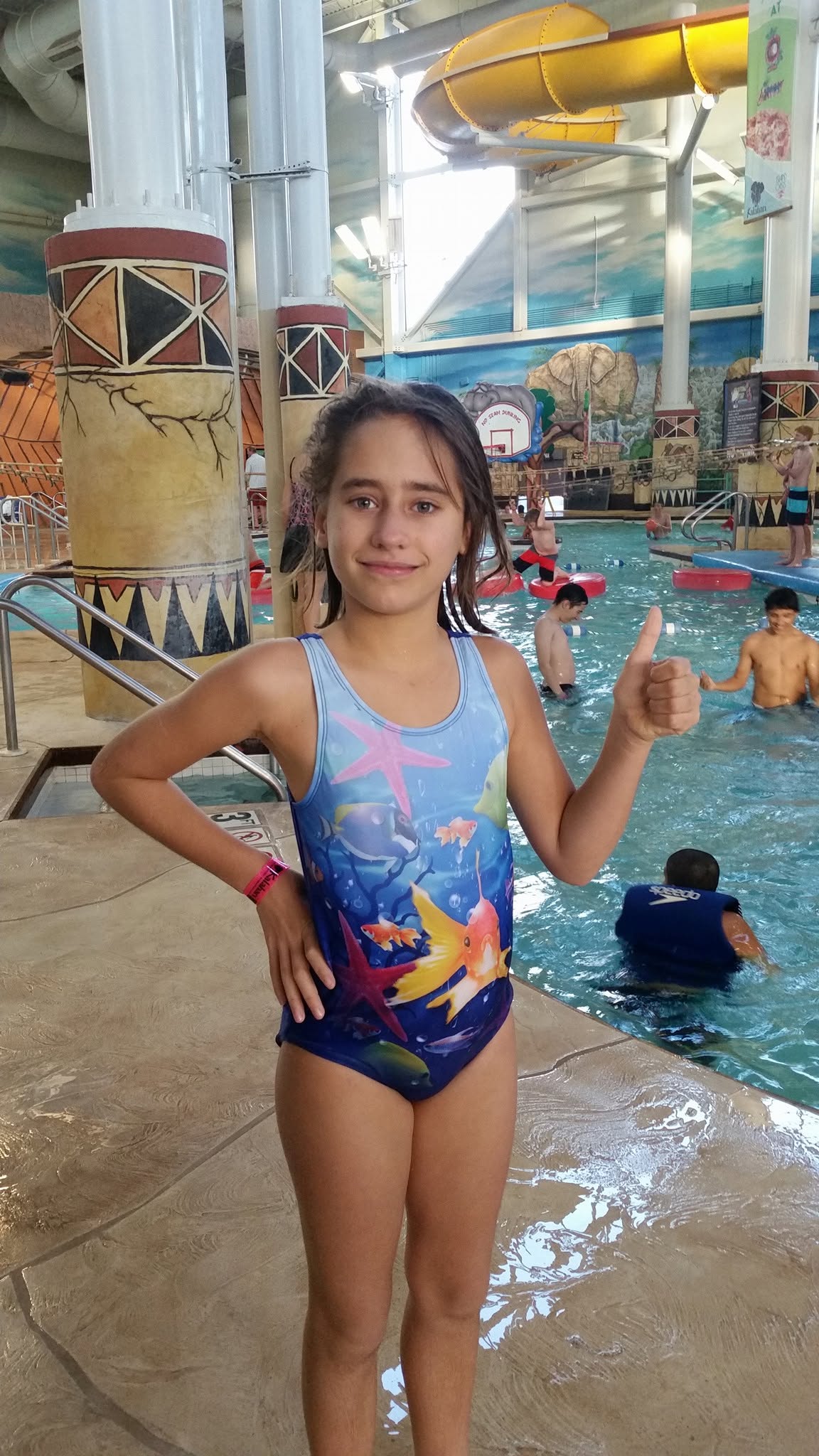 Lisa by the pool at the Kalahari water park