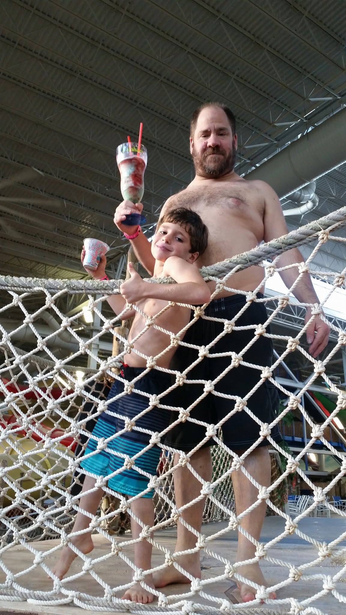 Thomas and Michael by the rope net at Kalahari