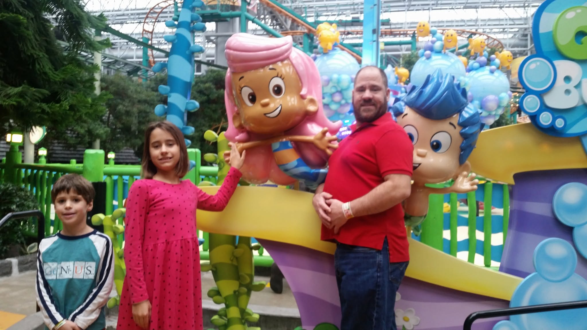 Thomas, Lisa and Michael with the Bubble Guppies