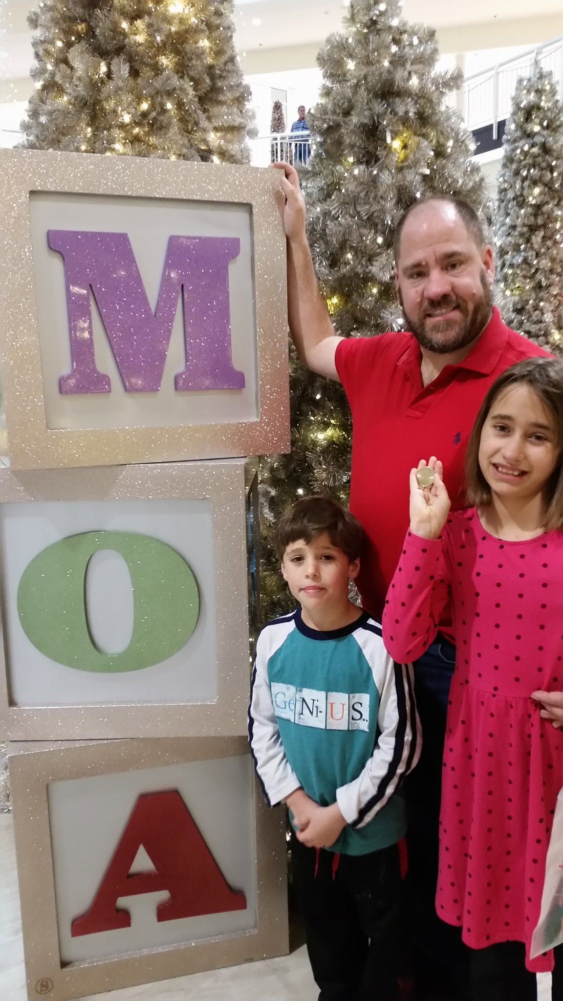 Thomas, Michael and Lisa by the Mall of America blocks