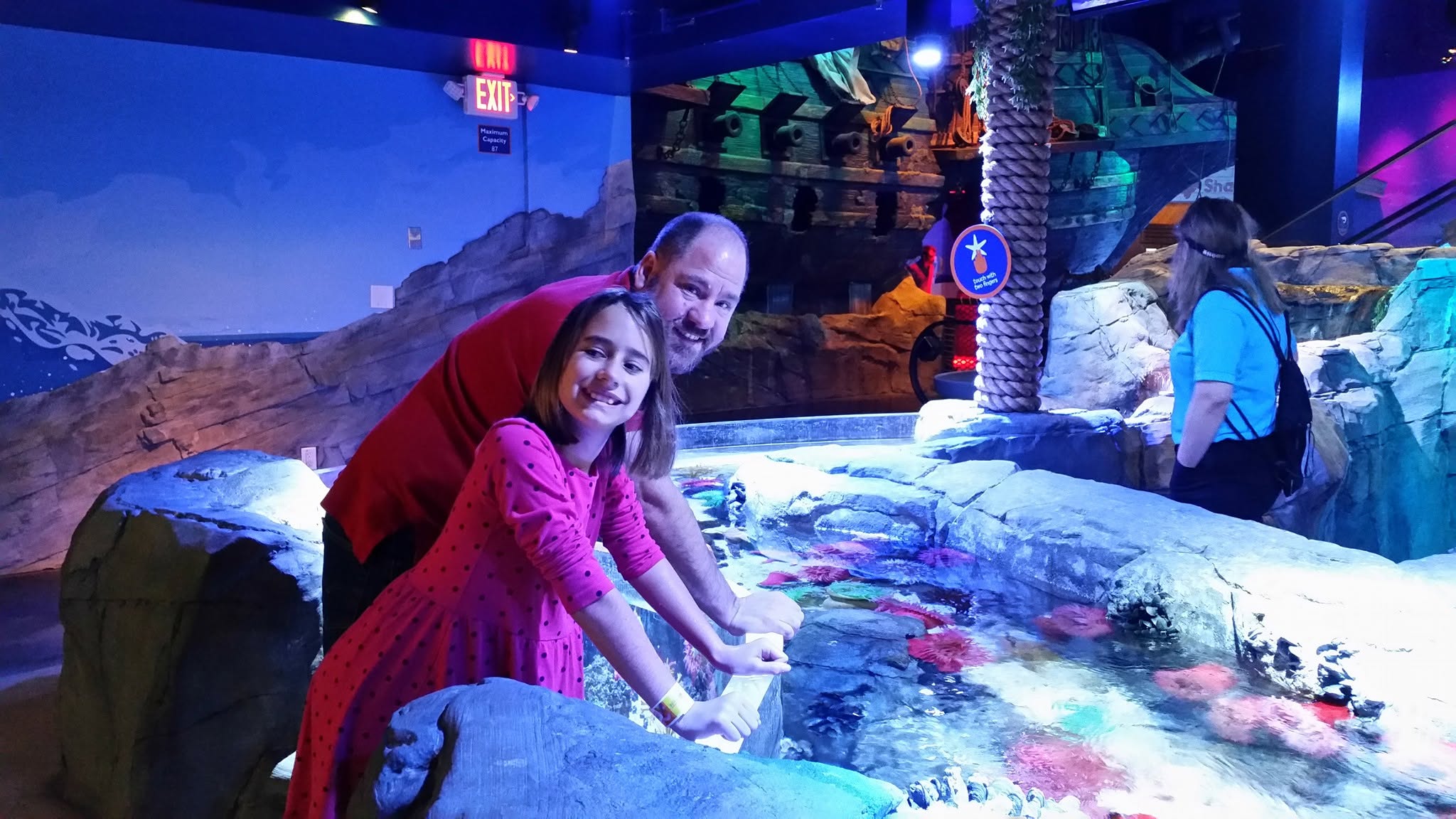 Lisa and Michael at the touch pool in the SEA LIFE aquarium