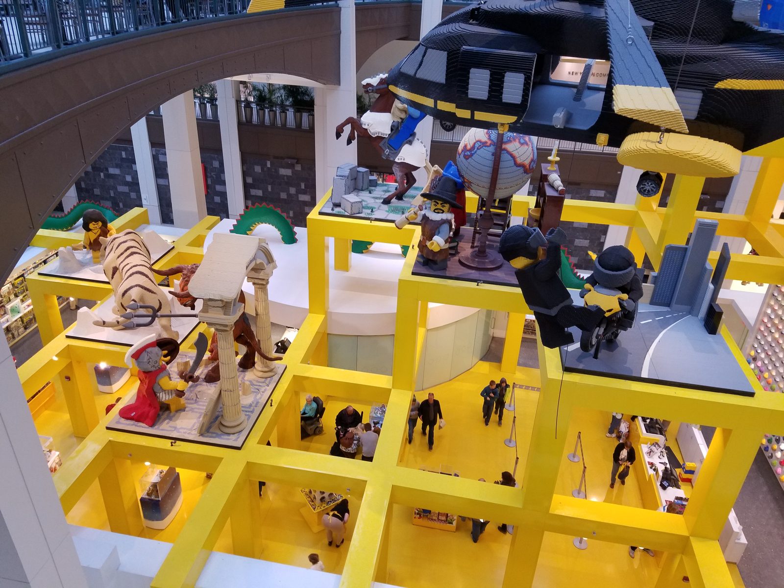 The LEGO store's display over the atrium