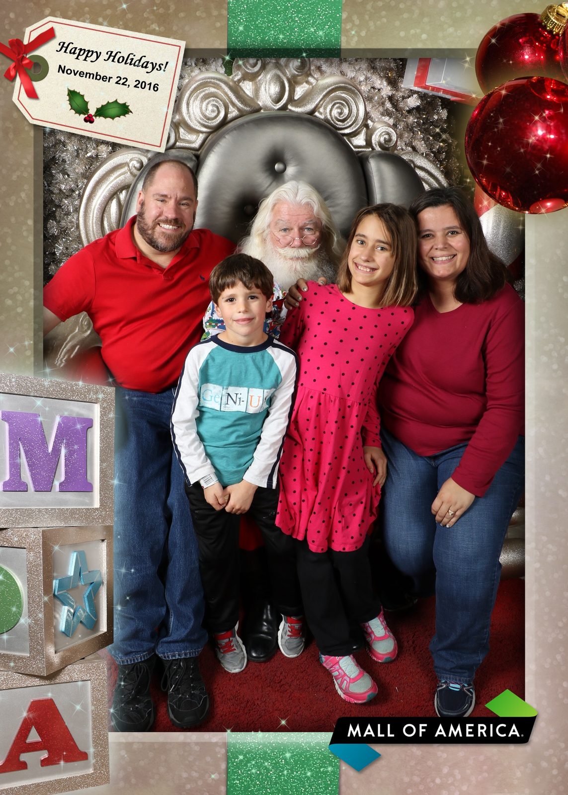 Our whole family with Santa