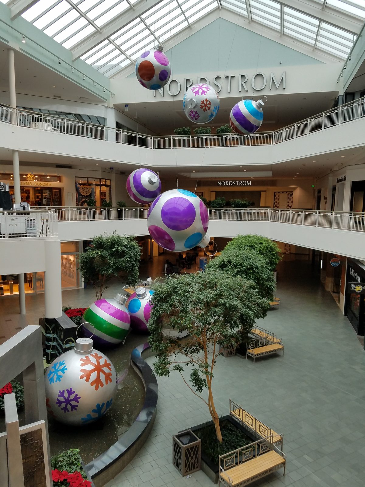 The Mall of America atrium, decked out for the holidays