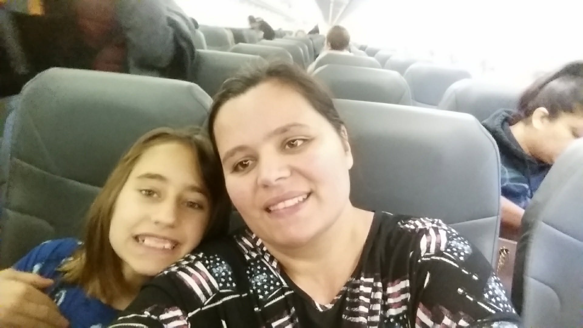 Lisa and Kathy on the surprise flight to Florida