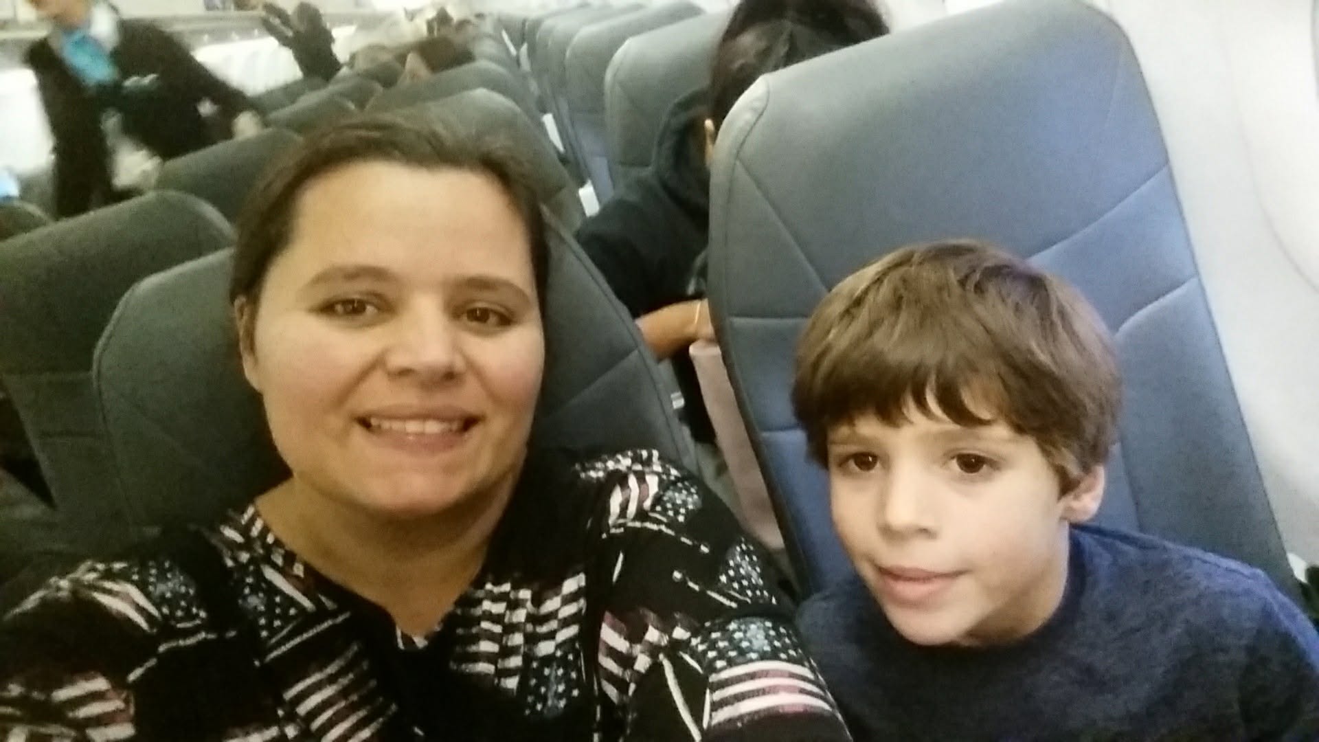 Kathy and Thomas on the surprise flight to Florida