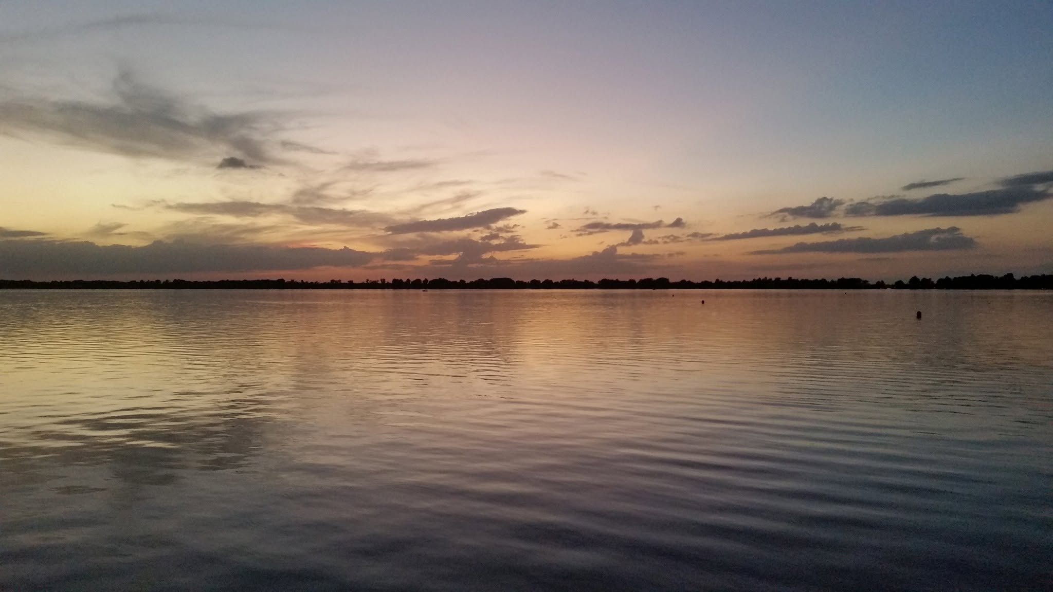 Sunset over the lake at the Legoland Hotel