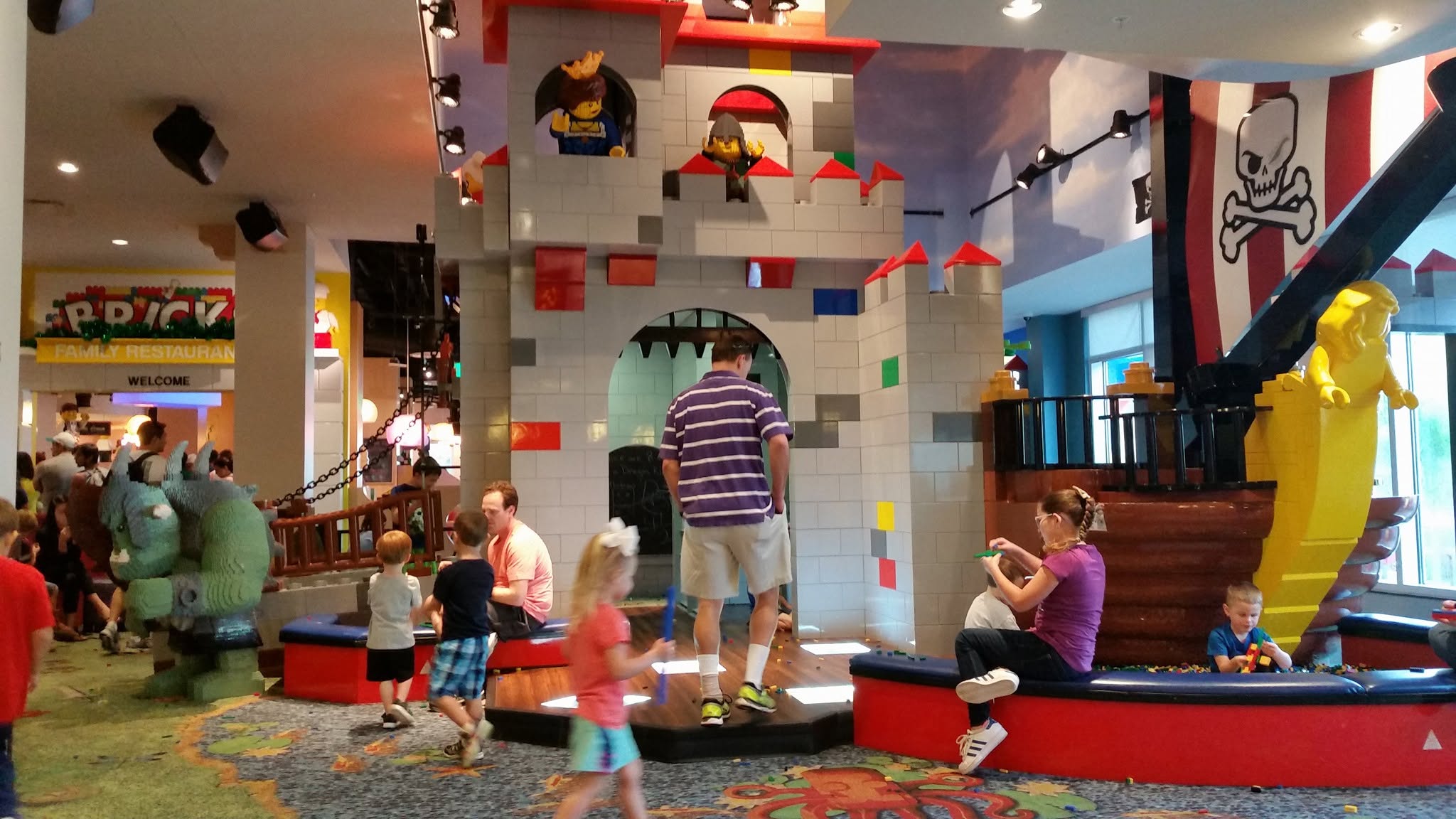 The LEGO castle in the lobby of the Legoland Hotel