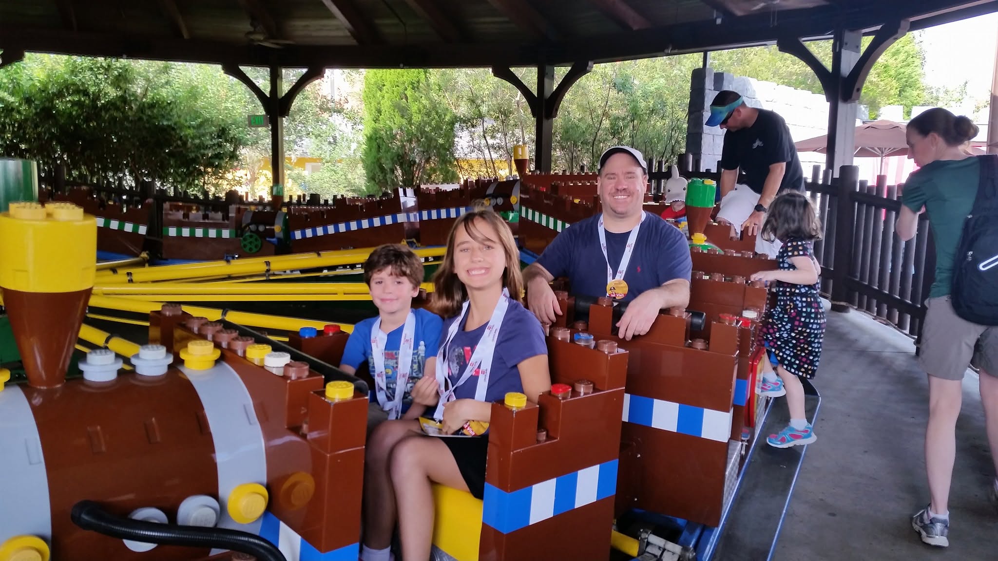 Thomas, Lisa and Michael on a ride at Legoland