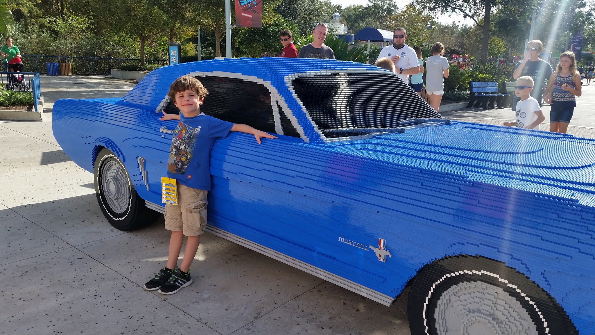 Thomas with the LEGO Mustang at Legoland