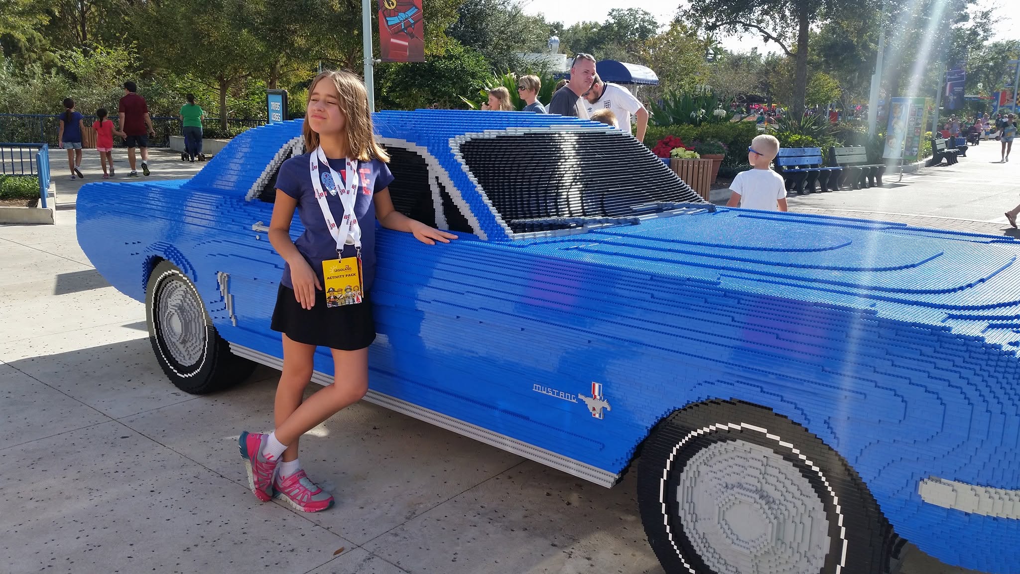 Lisa with the LEGO Mustang at Legoland