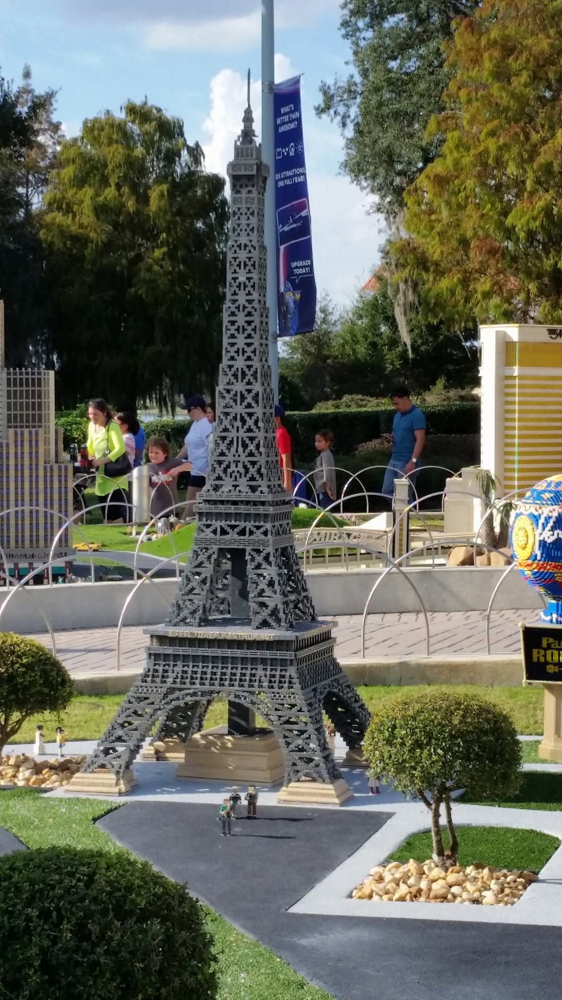 A LEGO model of the Eiffel Tower in Miniland