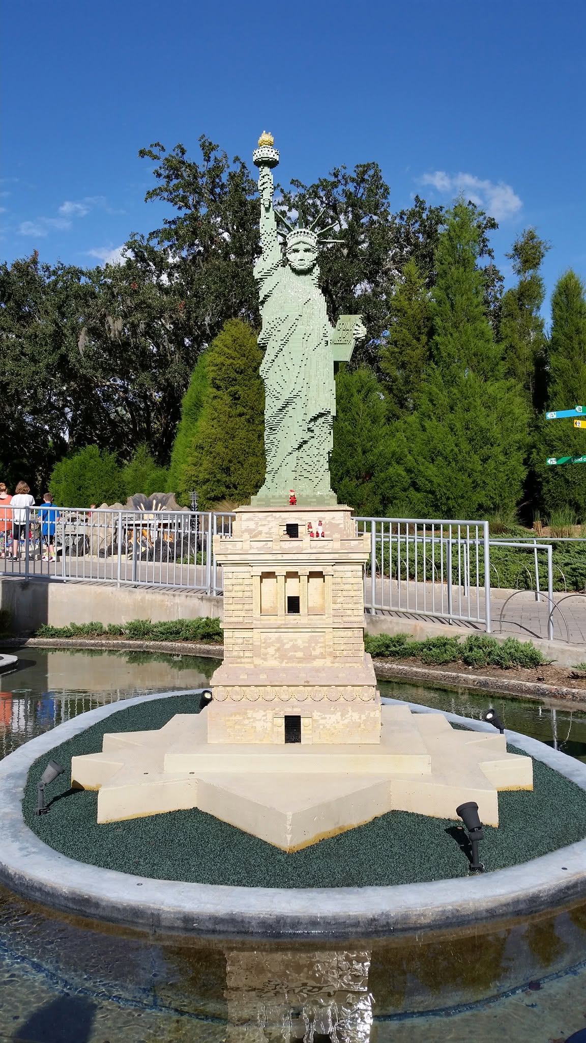 A LEGO model of the Statue of Liberty in Miniland