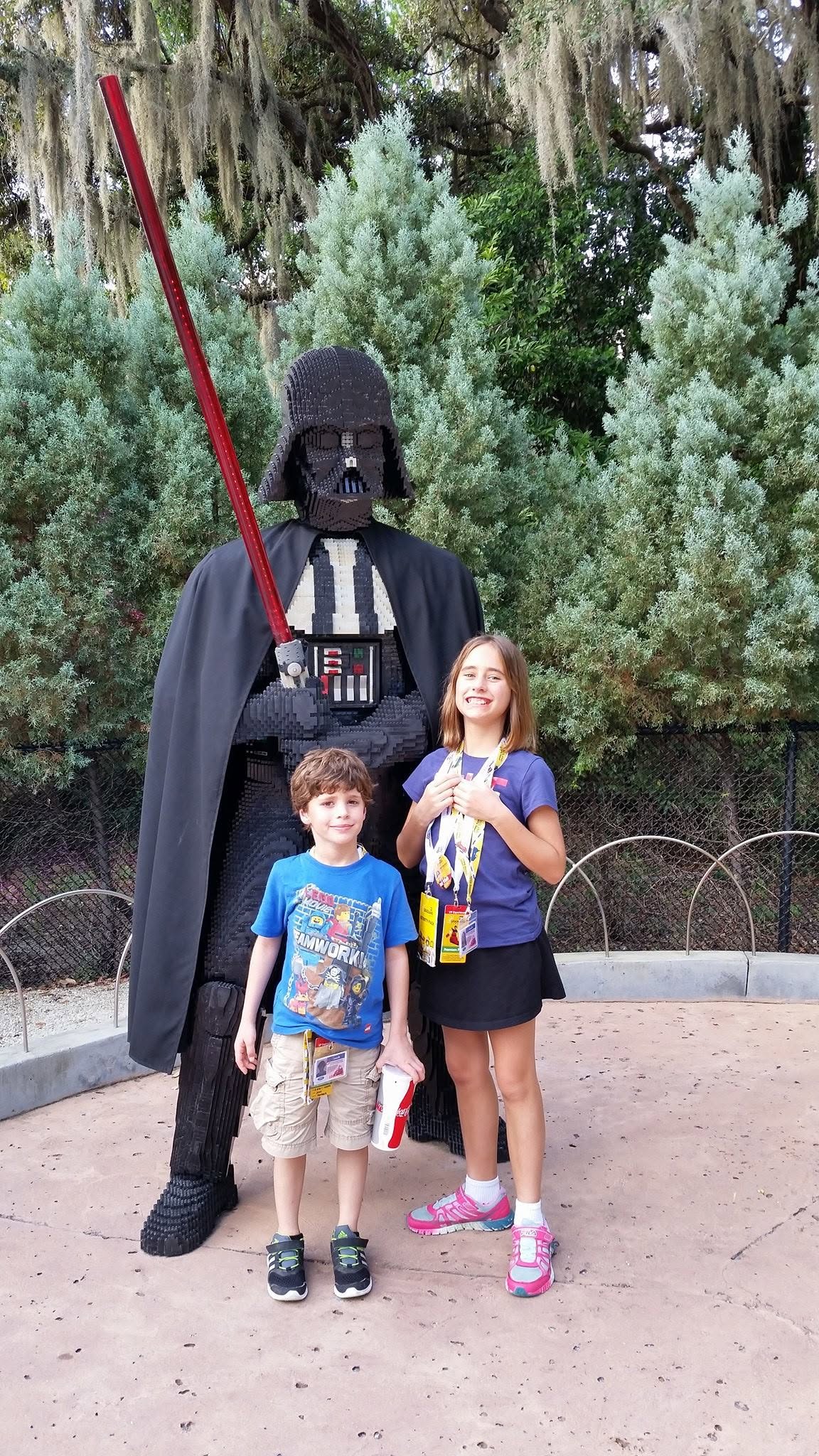 Thomas and Lisa with a LEGO Darth Vader