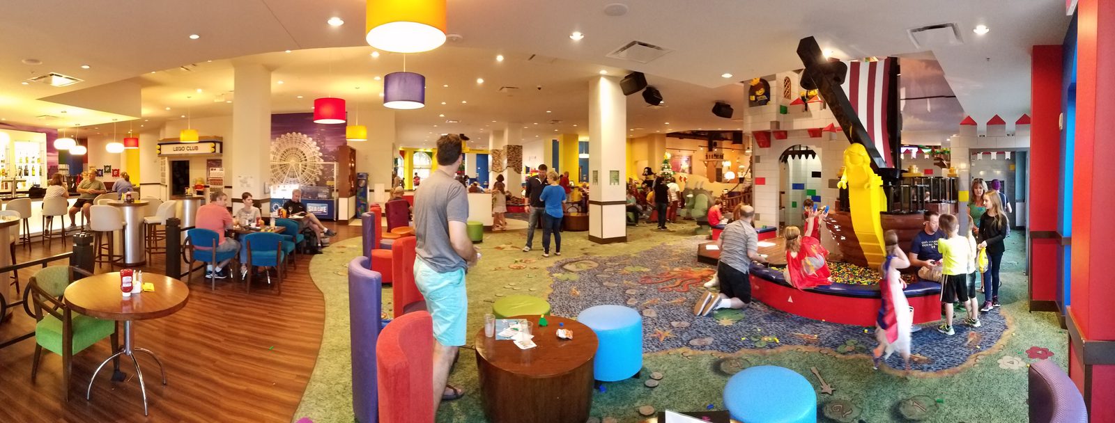 The hotel lobby that evening