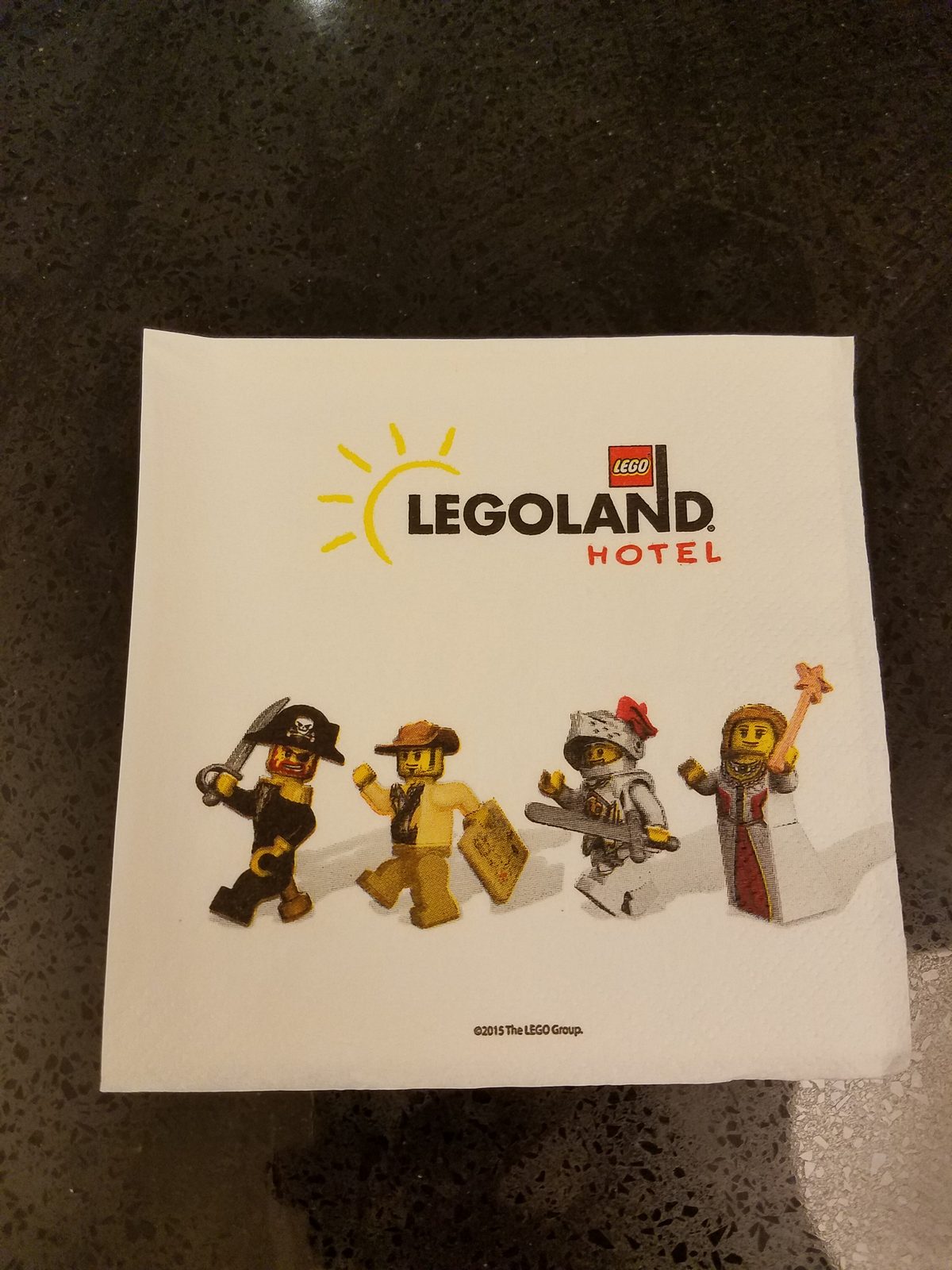 The Legoland Hotel napkin with minifigures