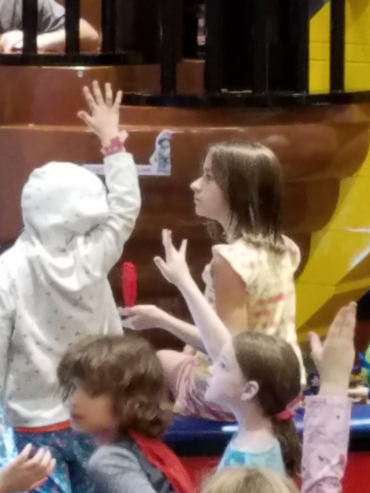 Kids at the evening pirate story time
