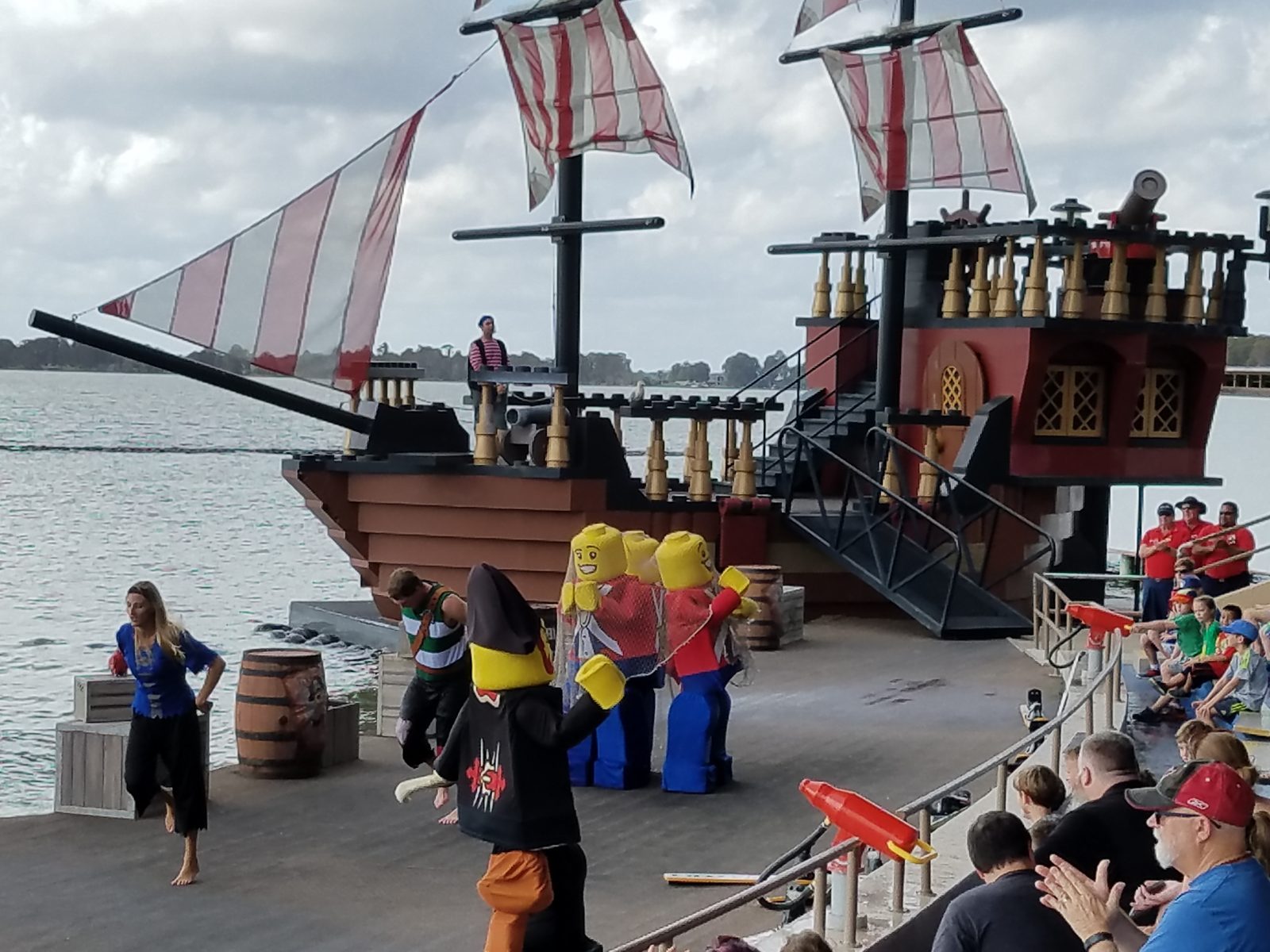 The pirate show on the lake at Legoland