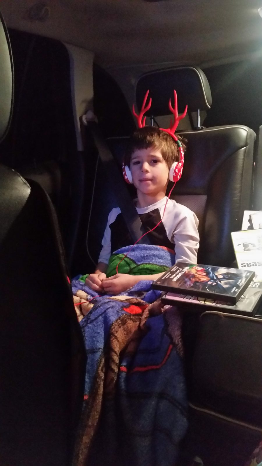 Thomas in the car before dawn, heading for Midway