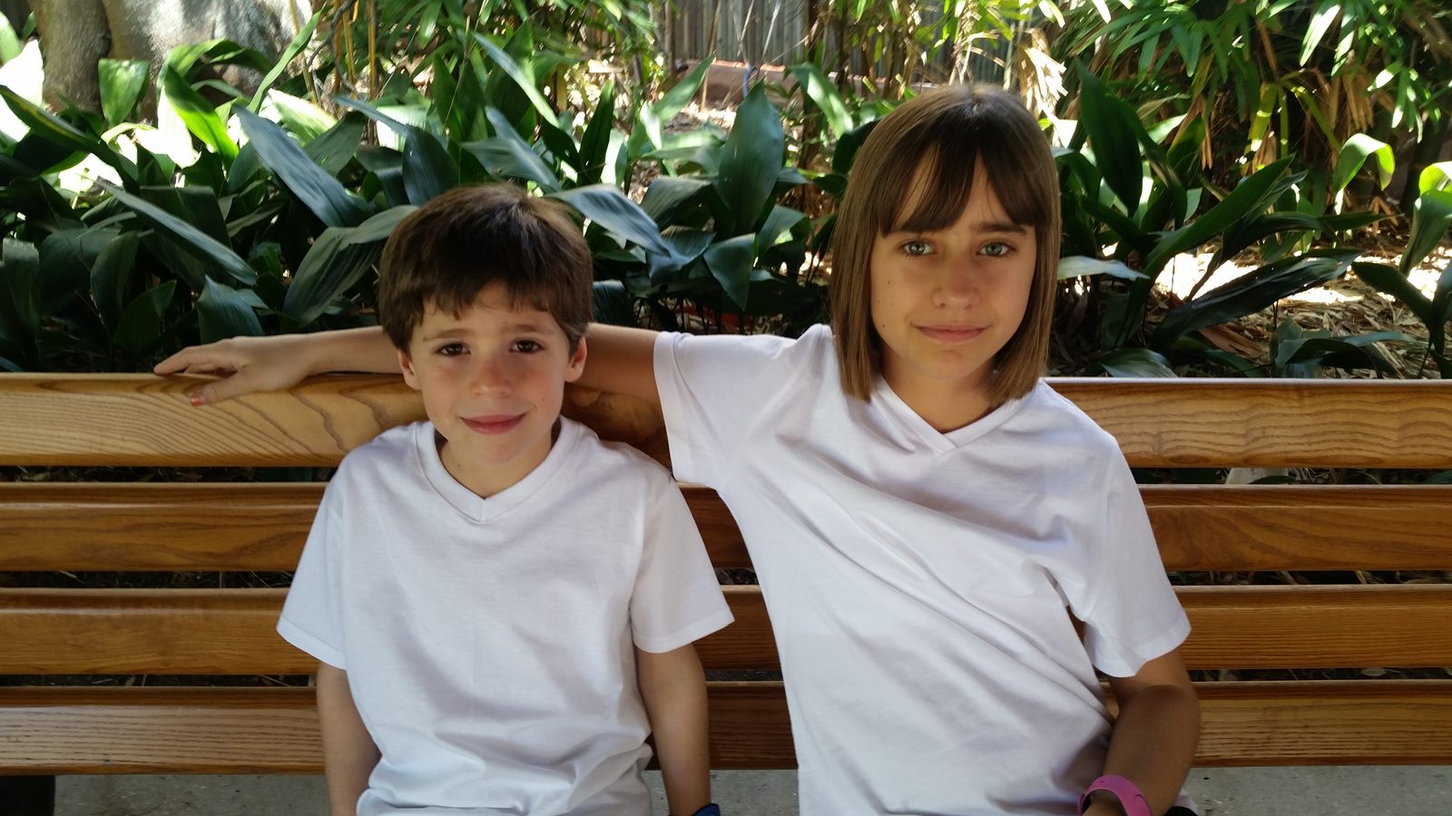 Thomas and Lisa on a bench at Animal Kingdom Lodge