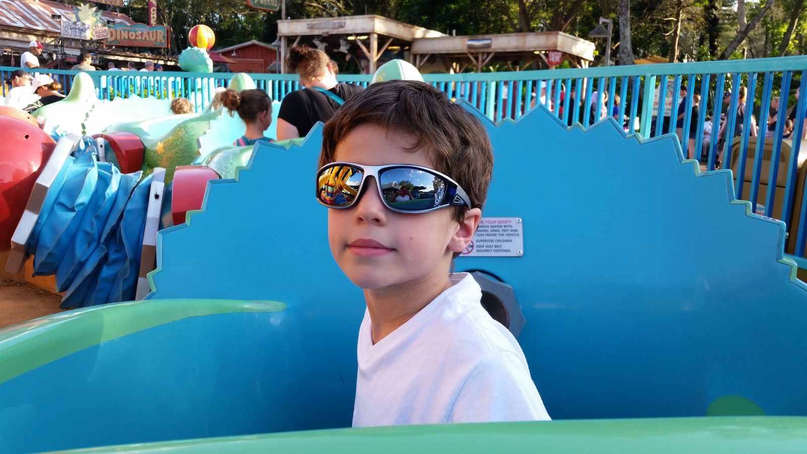 Thomas on TriceraTop Spin in DinoLand