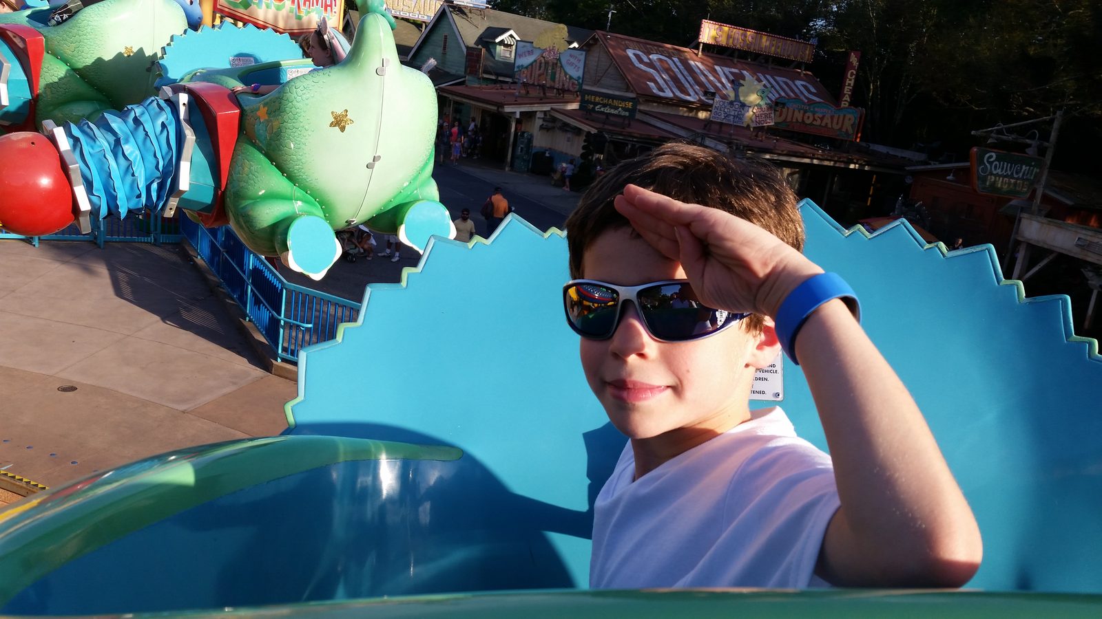 Thomas giving a salute on TriceraTop Spin
