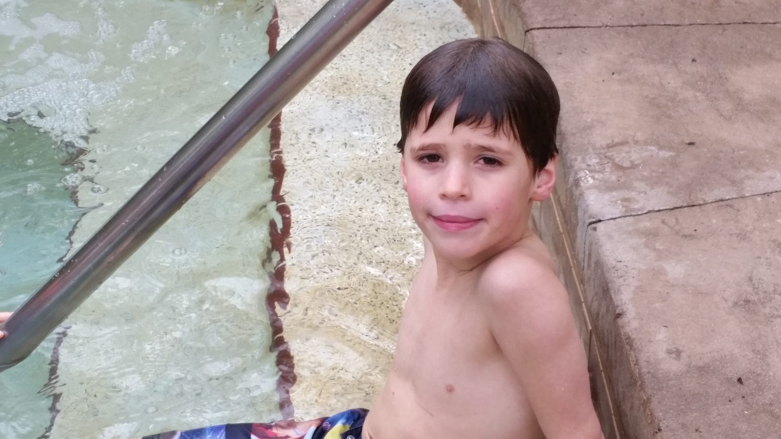 Thomas in the pool at Animal Kingdom Lodge