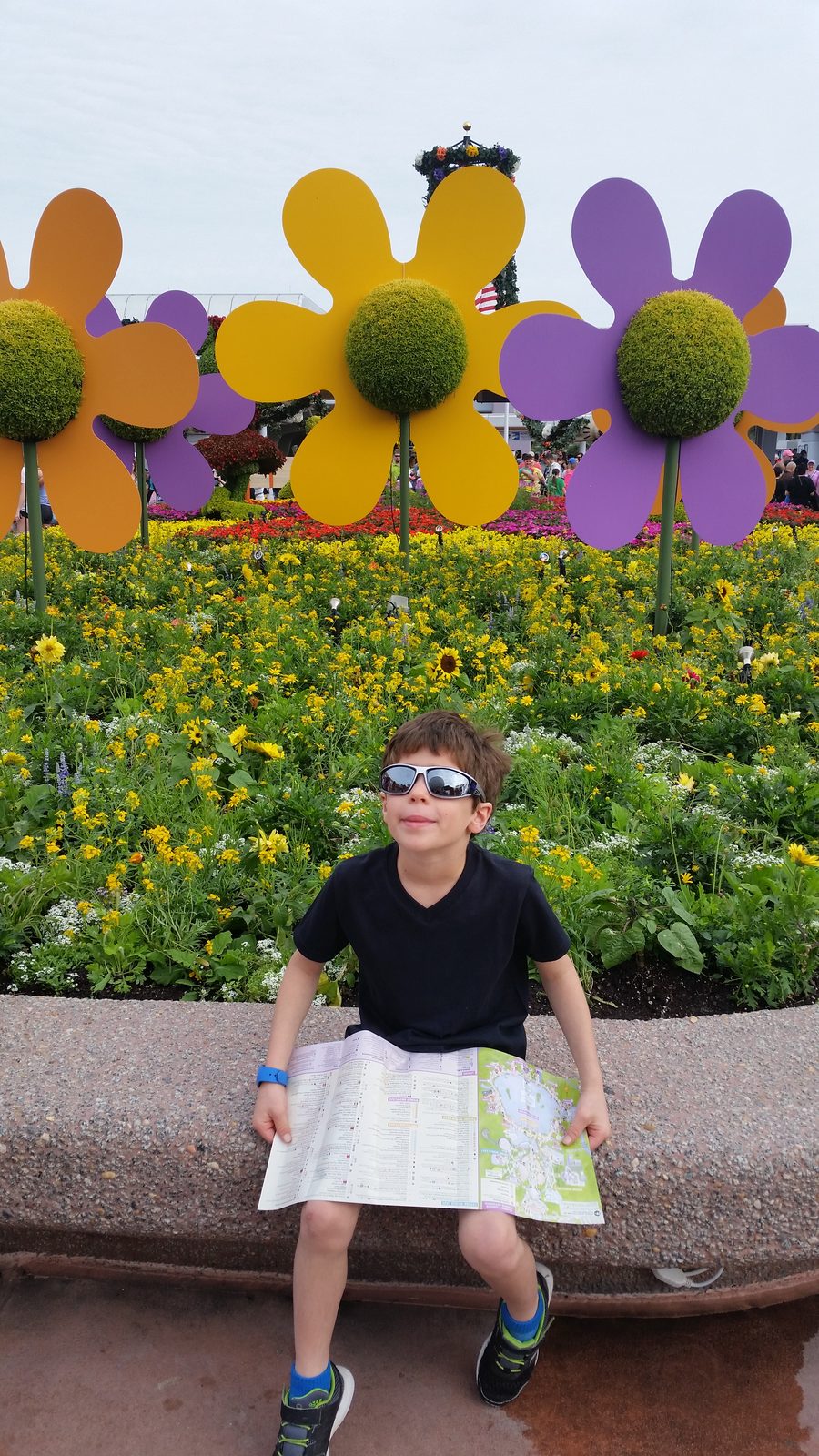 Thomas with the park map at the Flower and Garden Festival