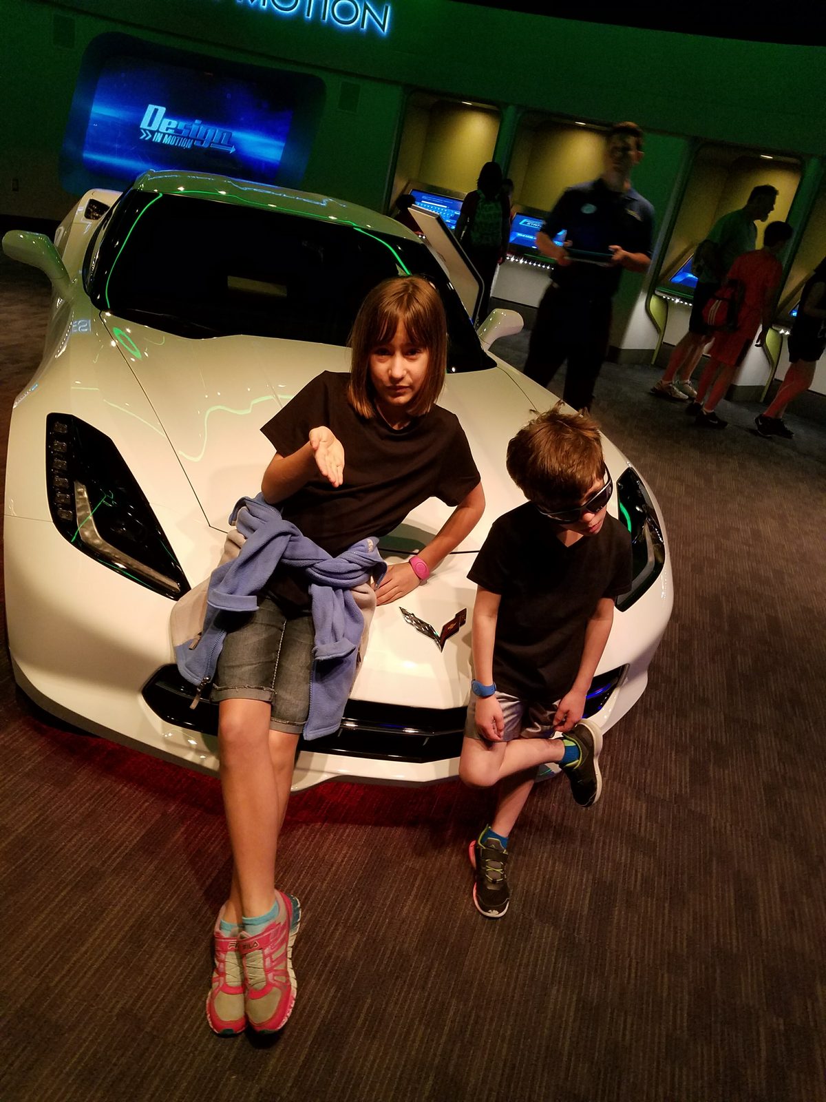 Lisa and Thomas on the Corvette at Test Track