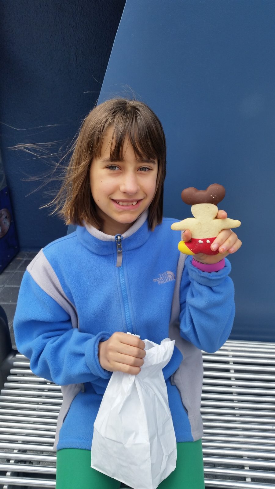 Lisa with her treat outside DisneyQuest