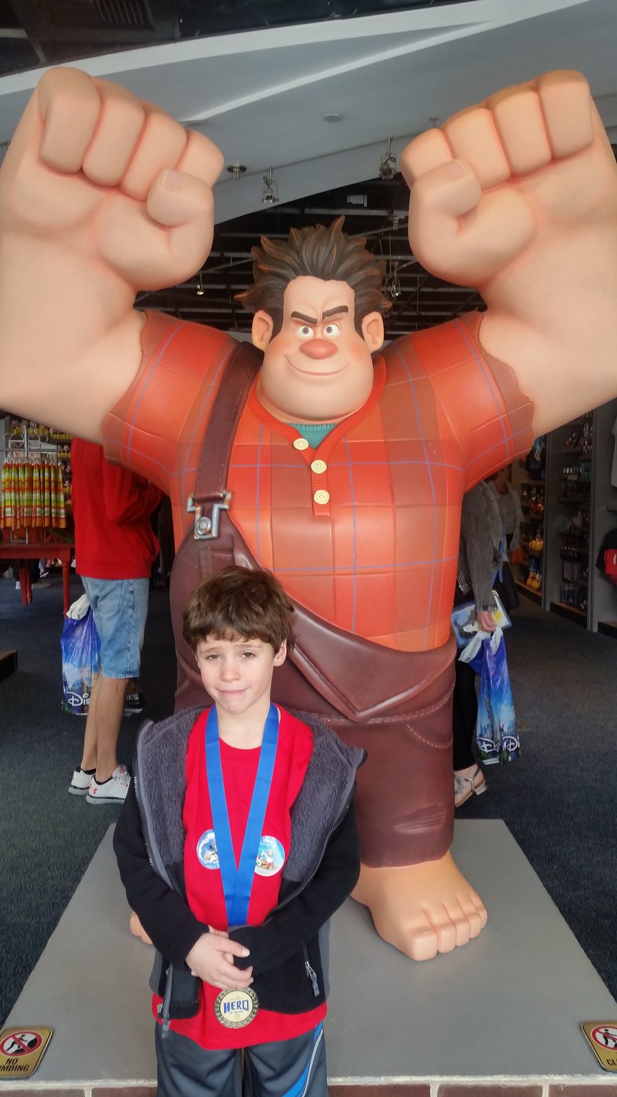 Thomas with Wreck-It Ralph at DisneyQuest