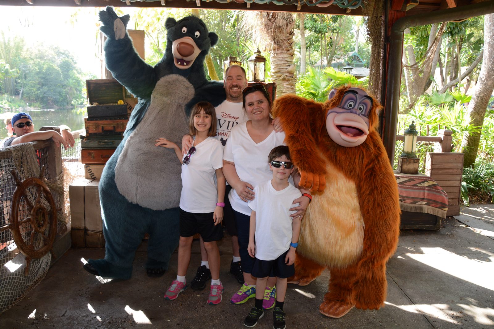 Baloo, Lisa, Michael, Kathy, Thomas and King Louie at Animal Kingdom