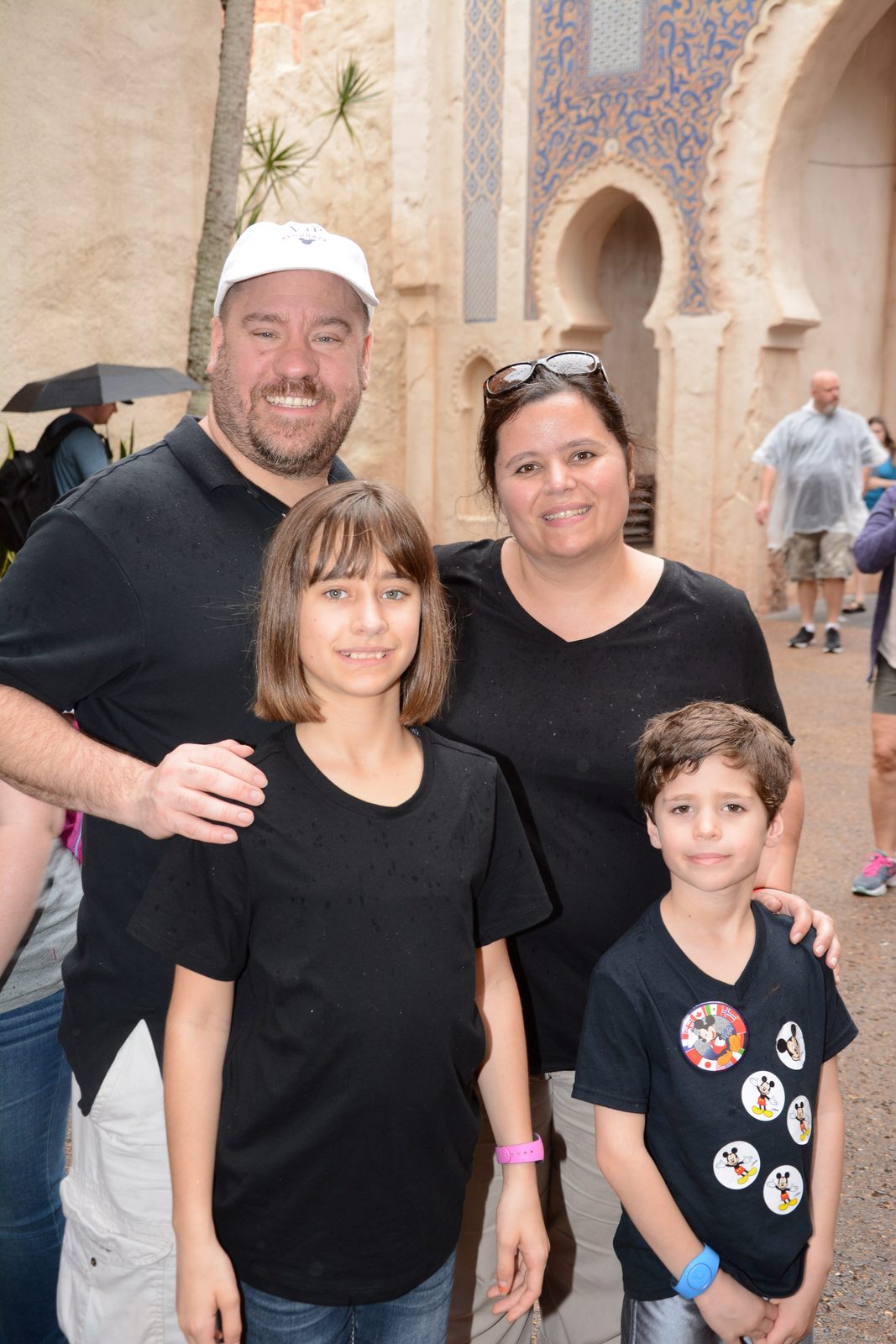 All four of us at the Morocco pavilion