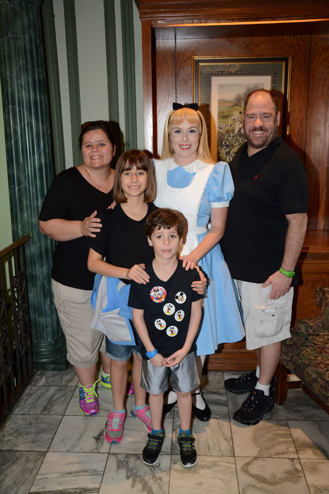 Kathy, Thomas and me meet Alice in the UK pavilion