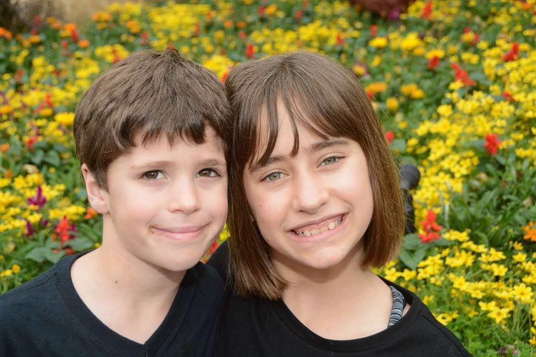 Kathy's favorite photo of the trip, Thomas and Lisa at Epcot